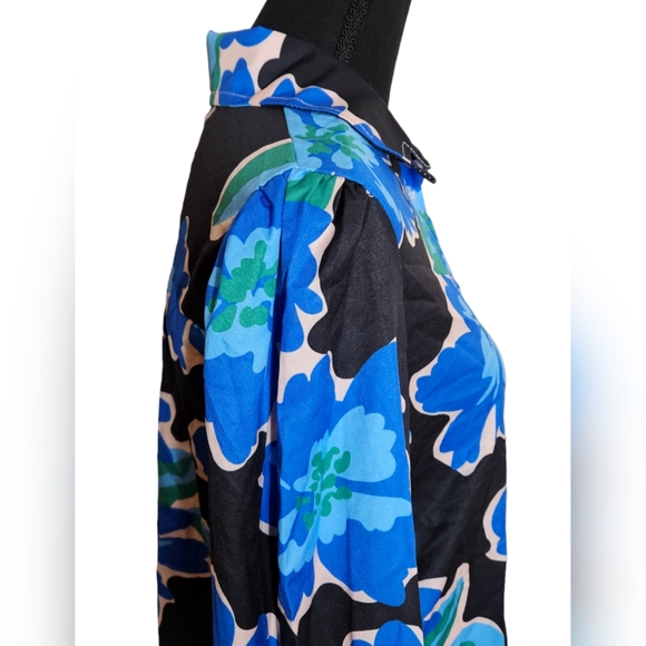 NWOT Women's Sexy Floral Print Button Front Shirt Size S - Picture 5 of 5